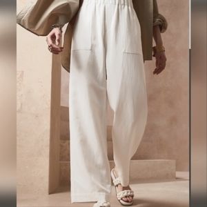 Banana Republic White Linen Wide Leg pants XX-LARGE XXL plus